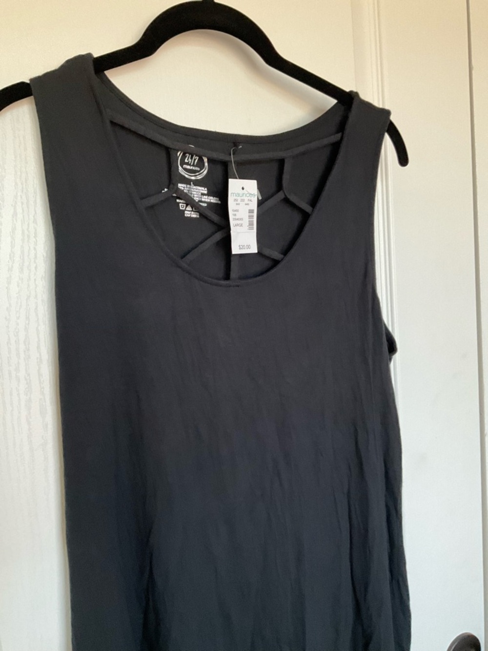 Maurices Black Tank with Lattice Back Detail
